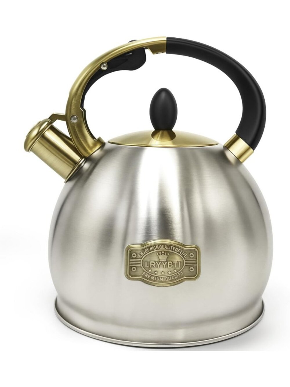 Whistling Tea Kettle for Stove Top, Brushed Stainless Steel, 2.64 Qt Capacity